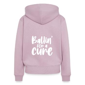 Ballin' For A Cure - Sweat à capuche zippé Premium bio Femme - rose poudré - Dos - Julia (174cm)