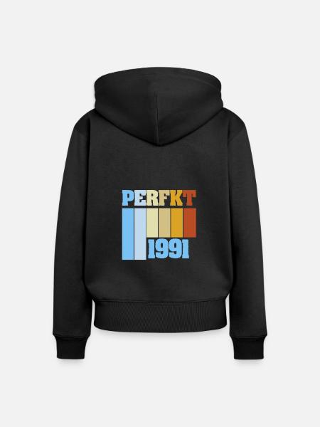 Perfekt 1991 - Frauen Premium Bio Zip Hoodie - Schwarz