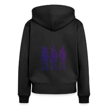 Bloc Escalade Hommes Bloc Femmes - Sweat à capuche zippé Premium bio Femme - noir - Dos - Julia (174cm)