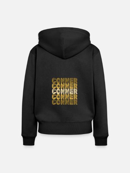Conner - Frauen Premium Bio Zip Hoodie - Schwarz