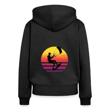 Kiting Kitesurfing Kite Men Kitesurfer Women - Women's Premium Organic Zip Hoodie - black - Back - Julia (174cm)