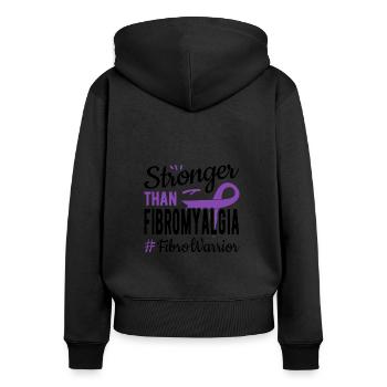 Stronger Than Fibromyalgia - Women's Premium Organic Zip Hoodie - black - Back - Julia (174cm)