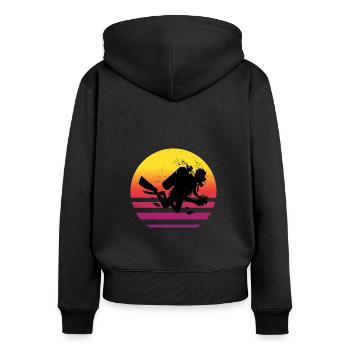 Tauchen Scuba Diver Scuba Tauchen Diver - Frauen Premium Bio Zip Hoodie - Schwarz - Hinten - Julia (174cm)