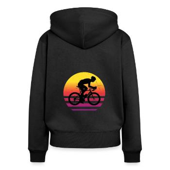 Vélo de route Vélo de route pour femme Vélo de route Vélo de route - Sweat à capuche zippé Premium bio Femme - noir - Dos - Julia (174cm)