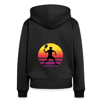 Pickleball Racquetball Games Women Men - Women's Premium Organic Zip Hoodie - black - Back - Julia (174cm)