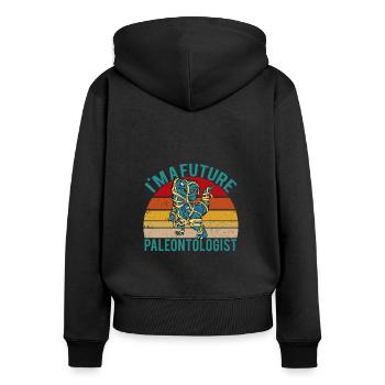 I am a paleontologist vintage paleontology lus - Women's Premium Organic Zip Hoodie - black - Back - Julia (174cm)