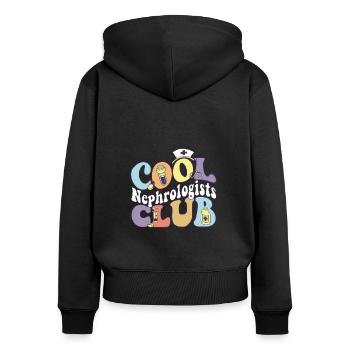 Cool Nephrologists Club Nephrology Practitioner - Frauen Premium Bio Zip Hoodie - Schwarz - Hinten - Julia (174cm)