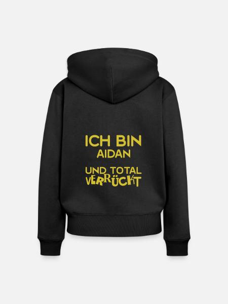 Verrückt Aidan - Frauen Premium Bio Zip Hoodie - Schwarz