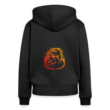 Plongeur Homme Plongeur Plongeur Femme Plongeur Plongeur - Sweat à capuche zippé Premium bio Femme - noir - Dos - Julia (174cm)