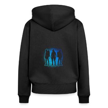 Climbing Kletterer Klettern Bouldern Bouldering - Frauen Premium Bio Zip Hoodie - Schwarz - Hinten - Julia (174cm)