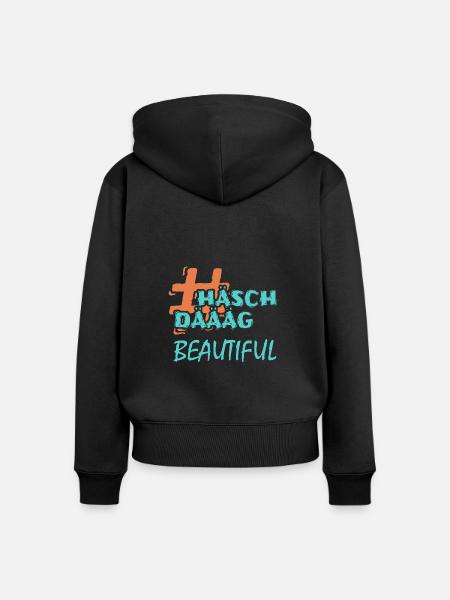 Geschenk für Beautiful - Frauen Premium Bio Zip Hoodie - Schwarz
