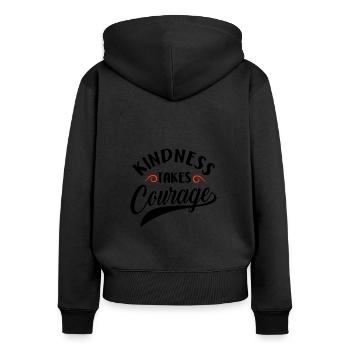 La gentillesse prend du courage contre l’intimidation - Sweat à capuche zippé Premium bio Femme - noir - Dos - Julia (174cm)