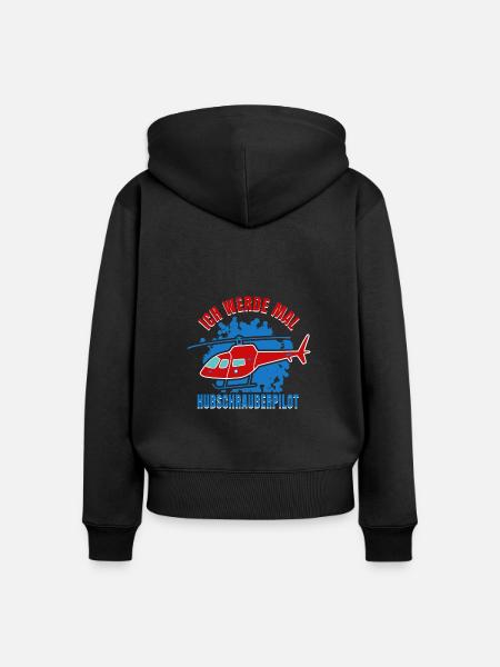 Hubschrauber Helikopter Hubschrauberpilot - Frauen Premium Bio Zip Hoodie - Schwarz
