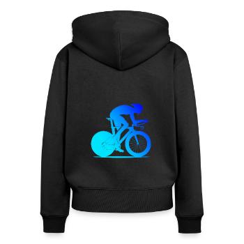 Cycliste de route Vélo de route Vélo de route Vélo de route - Sweat à capuche zippé Premium bio Femme - noir - Dos - Julia (174cm)