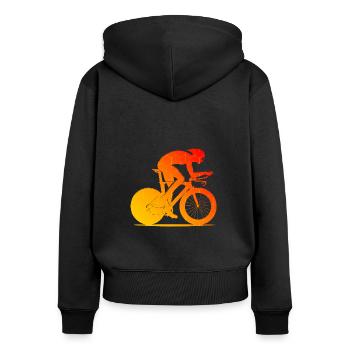 Vélo de route femme homme Cyclisme sur route Cyclisme sur route - Sweat à capuche zippé Premium bio Femme - noir - Dos - Julia (174cm)