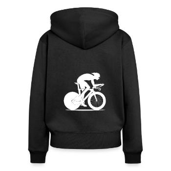 Vélo de route pour hommes Vélo de route Vélo de route Vélo de route - Sweat à capuche zippé Premium bio Femme - noir - Dos - Julia (174cm)