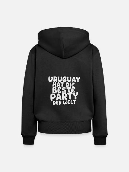 Urlaubsland Uruguay - Frauen Premium Bio Zip Hoodie - Schwarz