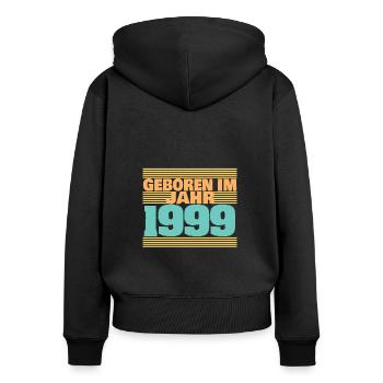 Geboren im Jahre 1999 - Frauen Premium Bio Zip Hoodie - Schwarz - Hinten - Julia (174cm)