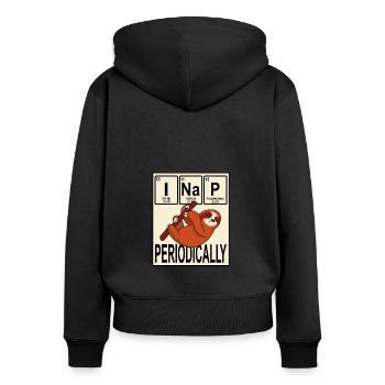 I Nap Periodically Faultier Chemiker Chemie Nerd - Frauen Premium Bio Zip Hoodie - Schwarz - Hinten - Julia (174cm)