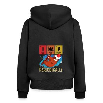 I Nap periodically funny science sloths lovers - Frauen Premium Bio Zip Hoodie - Schwarz - Hinten - Julia (174cm)