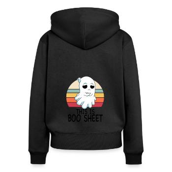 This Is Boo Sheet - Women's Premium Organic Zip Hoodie - black - Back - Julia (174cm)