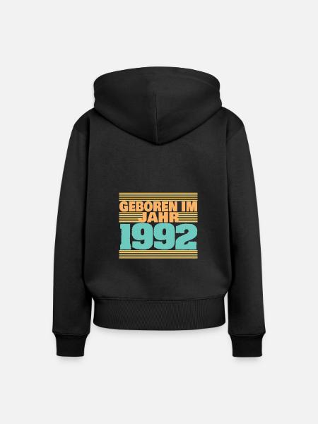 Jahr 1992 - Frauen Premium Bio Zip Hoodie - Schwarz