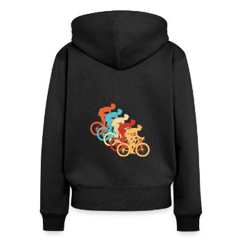 Cyclisme de route pour hommes Vélo de route pour femmes Vélo de route - Sweat à capuche zippé Premium bio Femme - noir - Dos - Julia (174cm)