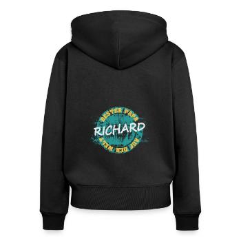 Father's Day Richard - Women's Premium Organic Zip Hoodie - black - Back - Julia (174cm)