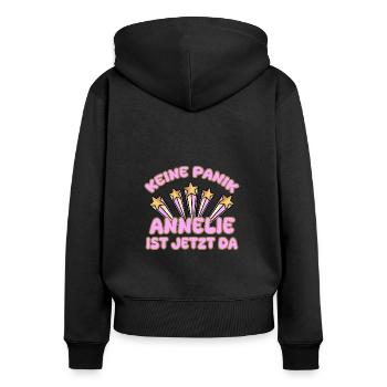 Frauenname Annelie - Frauen Premium Bio Zip Hoodie - Schwarz - Hinten - Julia (174cm)