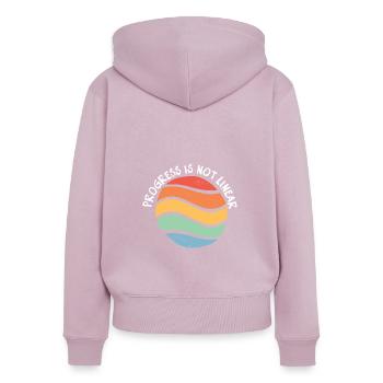 Sped Teacher Progress Is Not Linear - Frauen Premium Bio Zip Hoodie - Altrosa - Hinten - Julia (174cm)