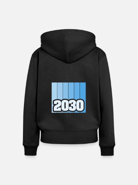 Zahl 2030 - Frauen Premium Bio Zip Hoodie - Schwarz