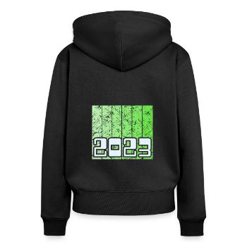 2023 - Women's Premium Organic Zip Hoodie - black - Back - Julia (174cm)