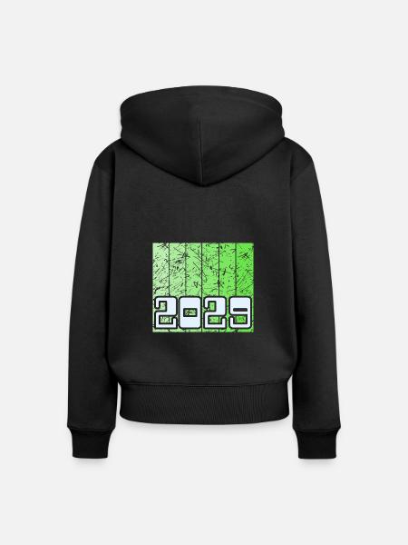 2029 - Frauen Premium Bio Zip Hoodie - Schwarz