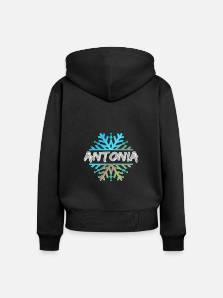Antonia - Frauen Premium Bio Zip Hoodie - Schwarz