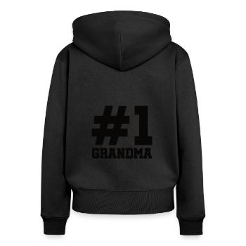 Cadeau de grand-mère super cool meilleure grand-mère - Sweat à capuche zippé Premium bio Femme - noir - Dos - Julia (174cm)