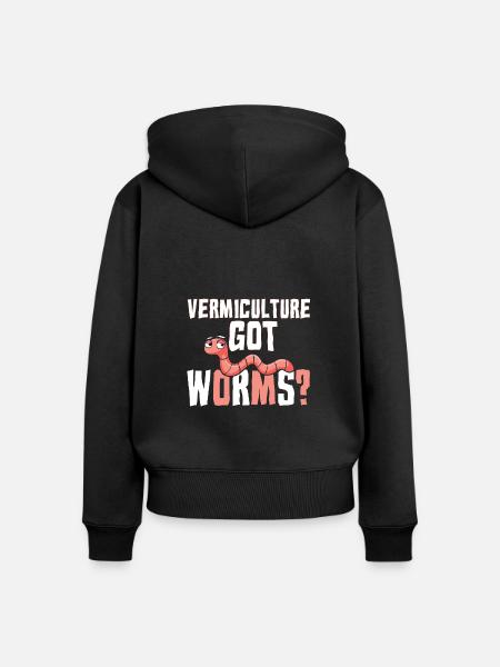 Vermiculture Got Worms - Frauen Premium Bio Zip Hoodie - Schwarz