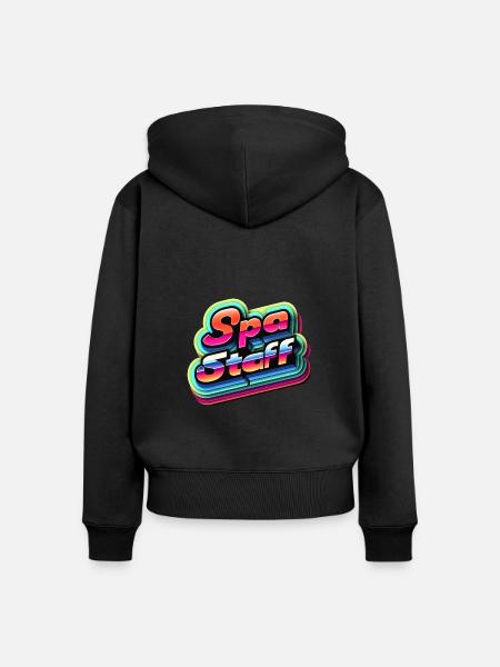 Spa Staff 8 - Frauen Premium Bio Zip Hoodie - Schwarz