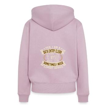 Conseils d’auto-expert du commis à la saisie de données - Sweat à capuche zippé Premium bio Femme - rose poudré - Dos - Julia (174cm)
