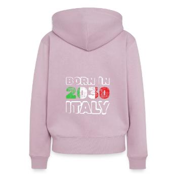 Italy 2030 - Women's Premium Organic Zip Hoodie - dusky pink - Back - Julia (174cm)