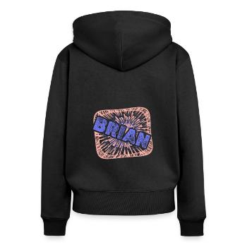 Collègue Brian - Sweat à capuche zippé Premium bio Femme - noir - Dos - Julia (174cm)