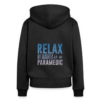 Détendez-vous ma fille est ambulancière 3 - Sweat à capuche zippé Premium bio Femme - noir - Dos - Julia (174cm)