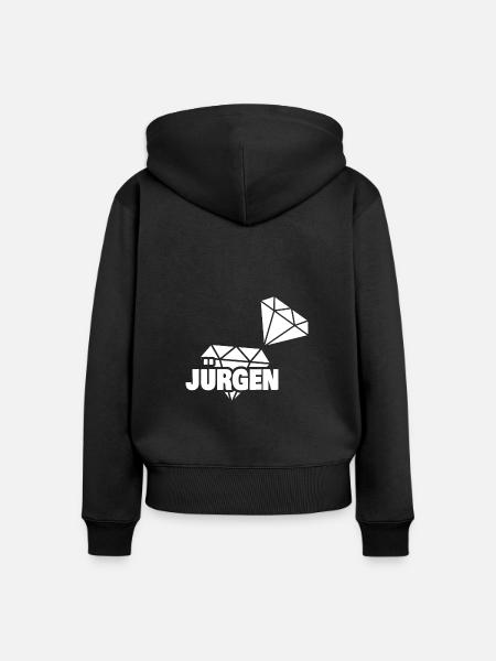 Kostbar Jürgen - Frauen Premium Bio Zip Hoodie - Schwarz
