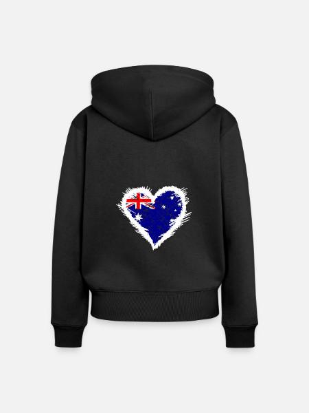 Australien - Frauen Premium Bio Zip Hoodie - Schwarz