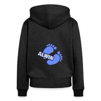 Birth Alwin - Women's Premium Organic Zip Hoodie - black - Back - Julia (174cm)