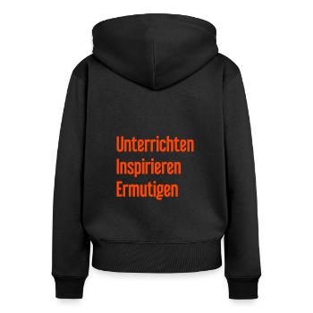 Teaching Inspiring Encouraging - Women's Premium Organic Zip Hoodie - black - Back - Julia (174cm)