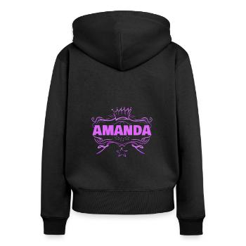 Amanda bébé - Sweat à capuche zippé Premium bio Femme - noir - Dos - Julia (174cm)