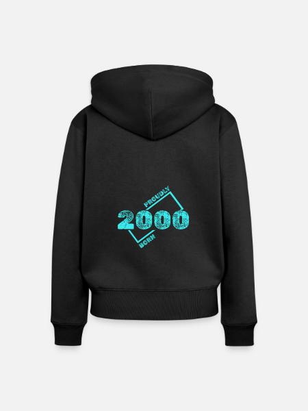 Geboren 2000 - Frauen Premium Bio Zip Hoodie - Schwarz