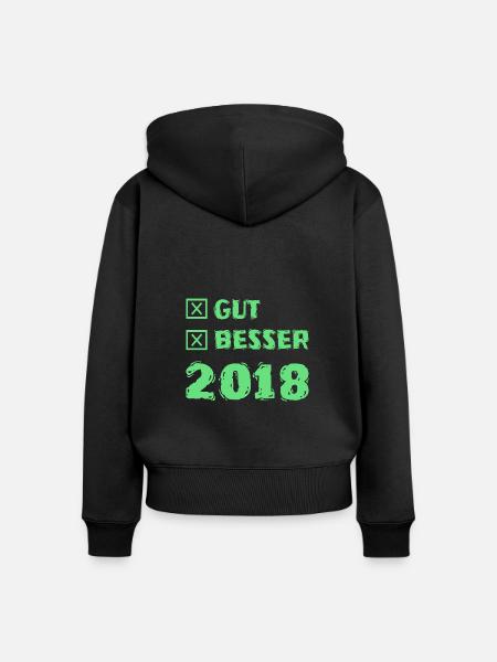 Besser 2018 - Frauen Premium Bio Zip Hoodie - Schwarz