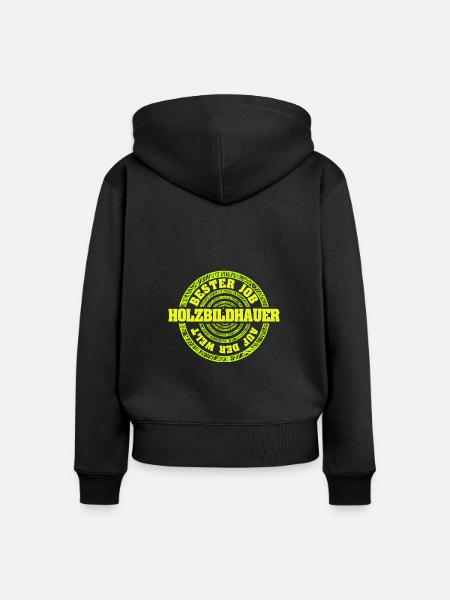 Geschenk für Holzbildhauer - Frauen Premium Bio Zip Hoodie - Schwarz
