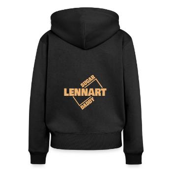 Lennart als Sugardaddy - Frauen Premium Bio Zip Hoodie - Schwarz - Hinten - Julia (174cm)